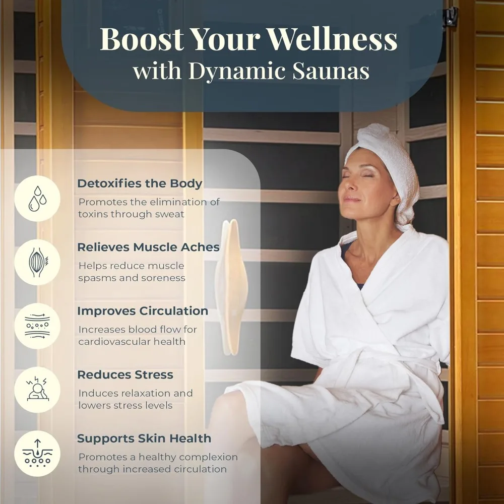 Dynamic Saunas Home Sauna with Infrared Lighting for up to 2 People, Saunas for home,  portable sauna room 2