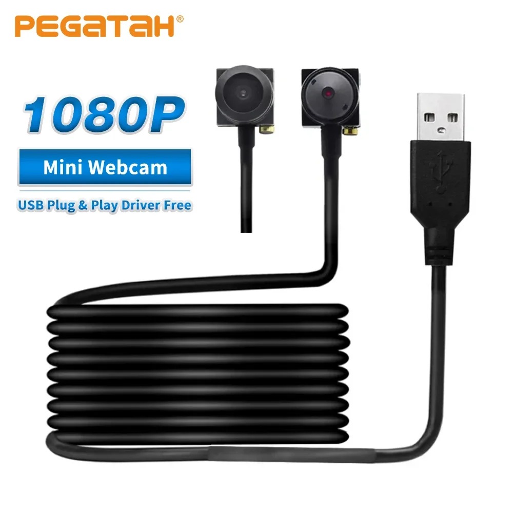 PC webcam pc web camera computer camera PEGATAH Full HD 1080P webcam computer USB camera mini camera with 3.7mm lens CCTV outdoor camcorder security video