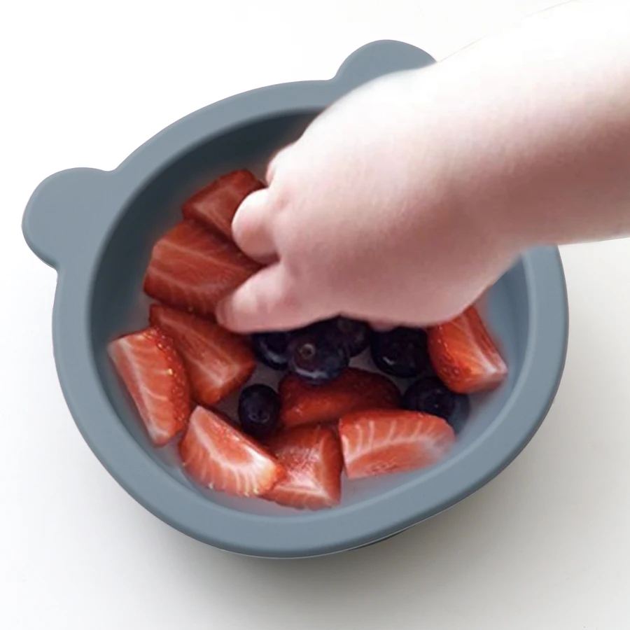 Baby Silicone Children's Tableware BPA Free Infant Waterproof Suction Cup Bowl Portable Solid Color Feeding Food Tray