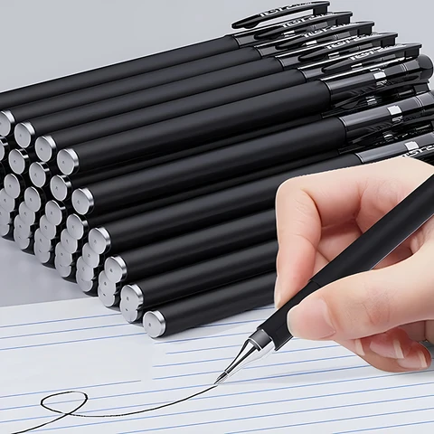10 pieces 0.5 mm frozen bullet tip black gel pen colorful aesthetic stationery supplies dry ink and office pencil writing school