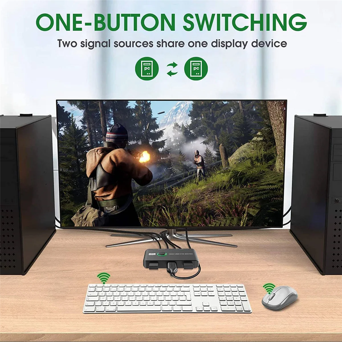ǻ  Ű 콺   Ϳ USB HDMI ȣȯ ġ, 4K KVM ġ,  4K @ 60Hz