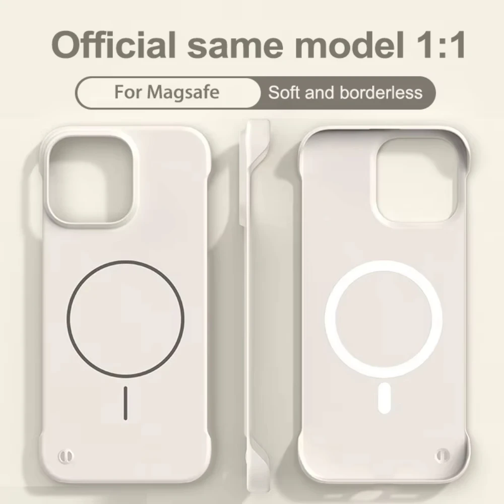 Frameless Matte Magnetic Shockproof Phone Case with Magsafe Compatibility