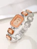 Elegant women's alloy quartz wristwatch, 3 pieces/set 4
