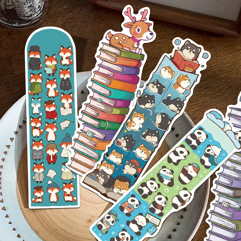 30pcs Cartoon Cute Animals Panda Duck Bookmarks Reading Pages School Stationary Supplies DIY Aesthetic animal bookmark bookmarks stationery supplies