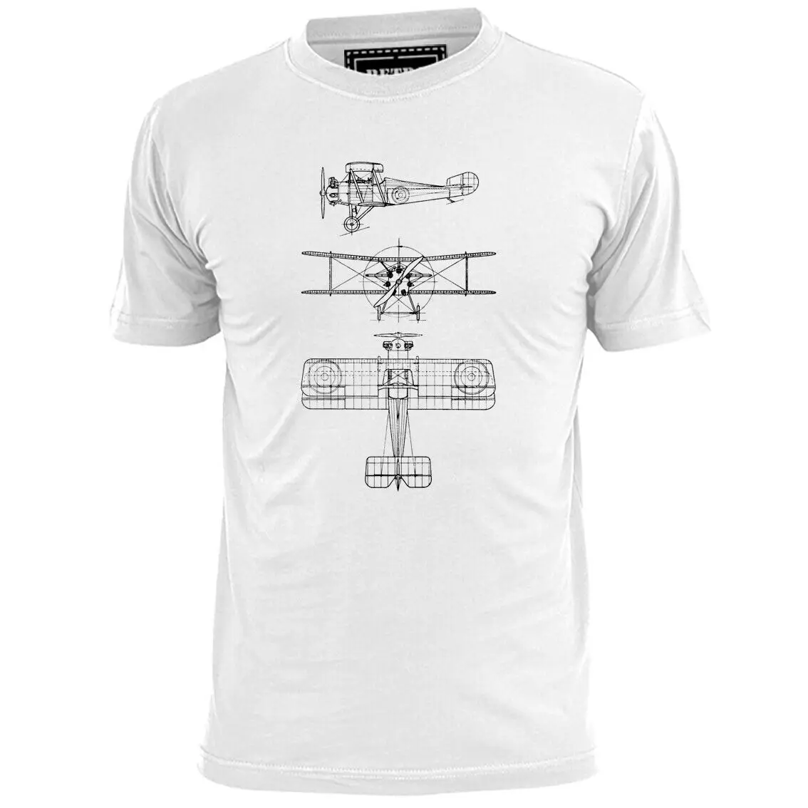Mens Westland Wagtail Prototipo Ww1 Blueprint T Shirt Aircraft Maniche Lunghe O Corte