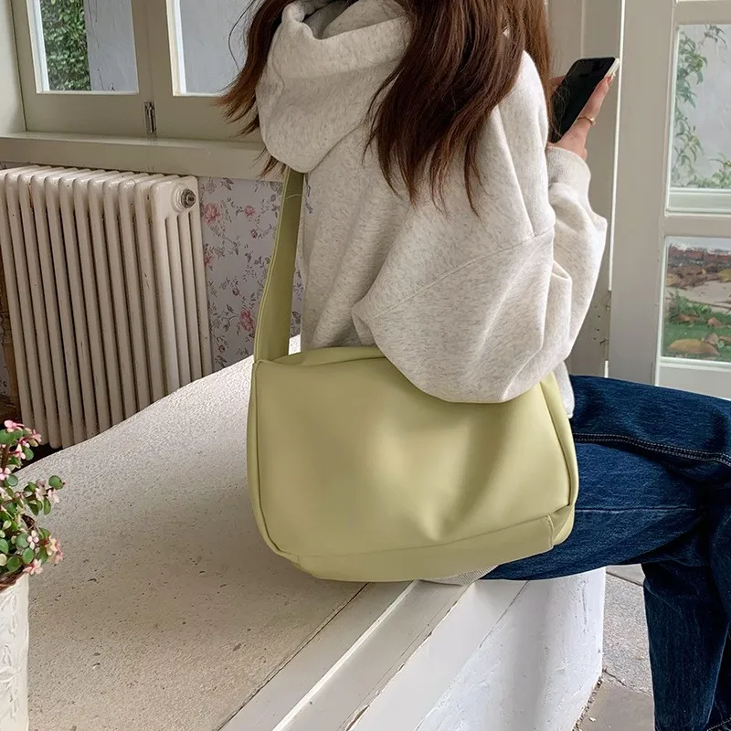 JIAERDI Solid Color Soft Leather Tote Bag Women Leather Large Capacity Shoulder Bag Ladies Everyday Casual Commute Crossbody Bag