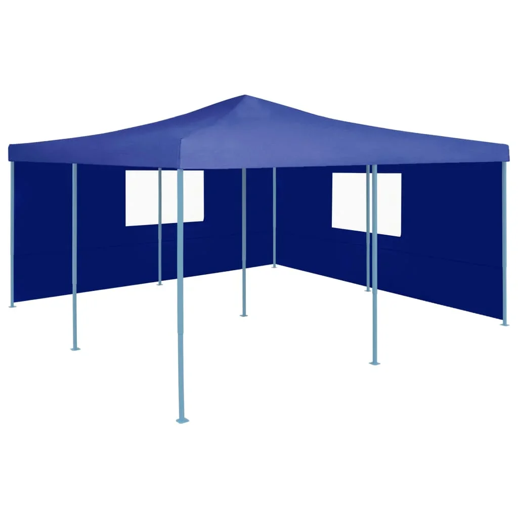 Gazebo Pieghevole Con 2 Pareti 5X5 M Forniture Da Giardino Blu, Baldacchino, Forniture Per Esterni, Tenda Da Sole, Ombrellone, Isolamento Termico E Pi