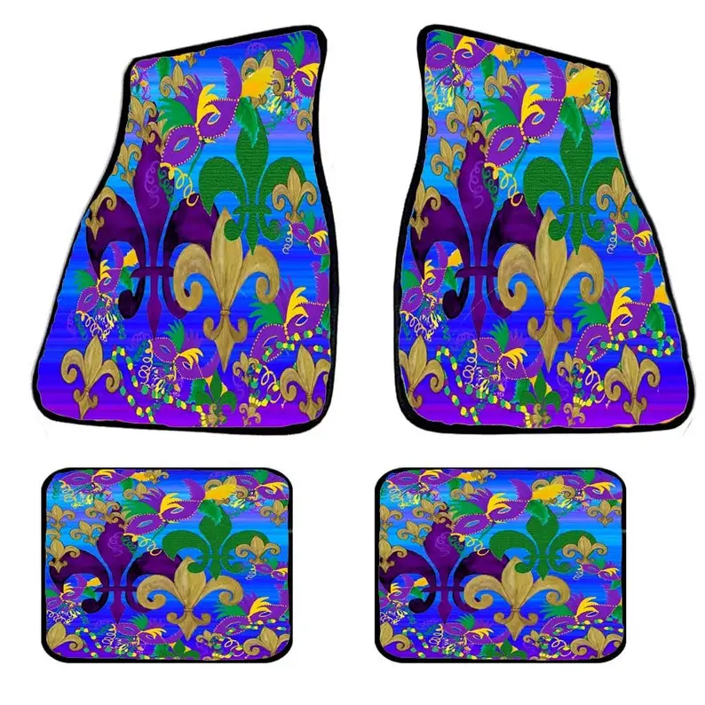 

Blue Fleur de lis Blast Art Car Mats from my original design