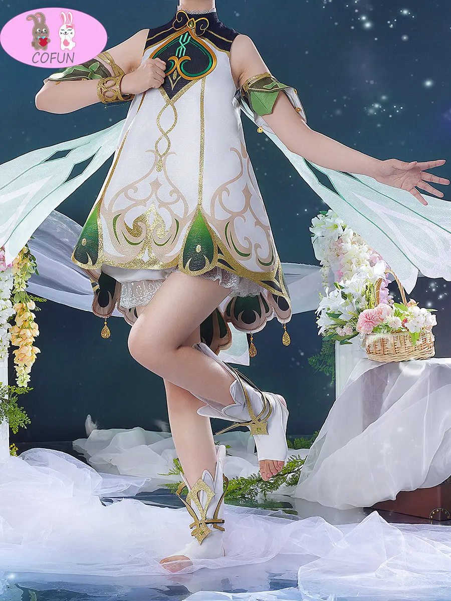 

Костюм для косплея нахиды COFUN Genshin Impact, Карнавальная форма, парик, Аниме Костюмы на Хэллоуин, Женская игра, Малый лорд кусанали