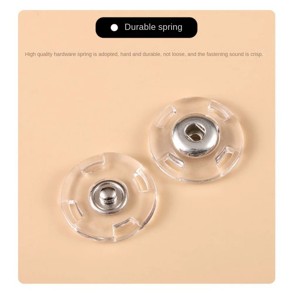 10Pcs Transparent Fastener Sewing Accessories Invisible Acrylic Snap Fastener Round DIY Press Stud 6