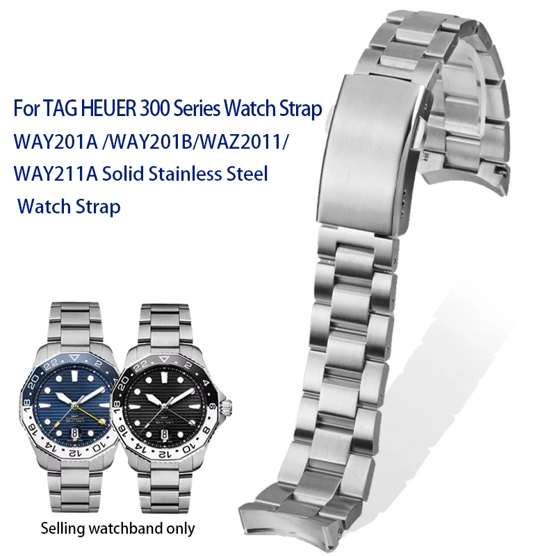 Per Tag Heuer Serie 300 Cinturino Per Orologio In Acciaio Inossidabile Solido Way201A Way211 Aba0927 Cinturino In Acciaio Curvo Per Uomo 21.5Mm 22Mm
