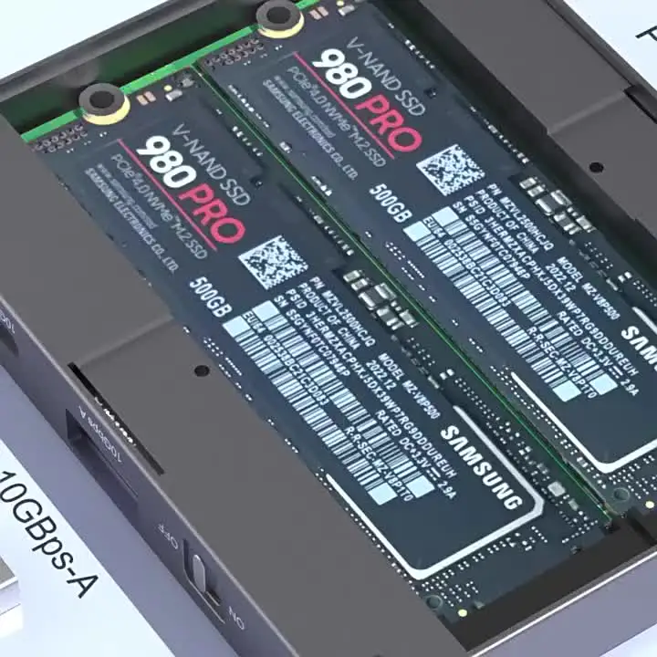 GRAUGEAR 2 NVe SSD-Clone-Station für 2X .2 PCIe SSDs 22100/2280/2260