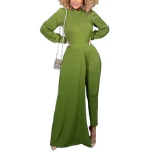 

Solid Color Slim Rompers African Women's Half Skirt Long Sleeve Jumpsuit Fashion Ladies Casual Trousers Spring African Clothing