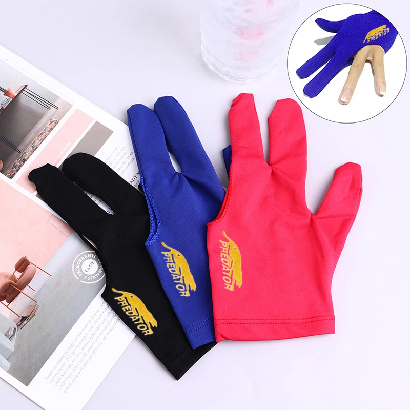 Three Fingers Full-Finger Snooker Pool Cue Billiard Glove for Left Hand Lycra spandex snooker billiard cue glove pool left hand open three finger accessory