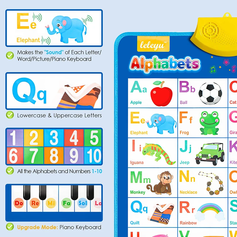 Electronic English Alphabet Wall Chart Talking ABC Letters 123s Music Poster Educational Learning Toy for Toddler Kids Gifts educational learning toy,alphabet educational toys,alphabet wall chart