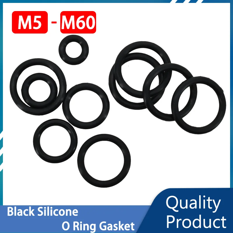 BlackSiliconeORingWashersVMQGasketFoodGradeSealingRings