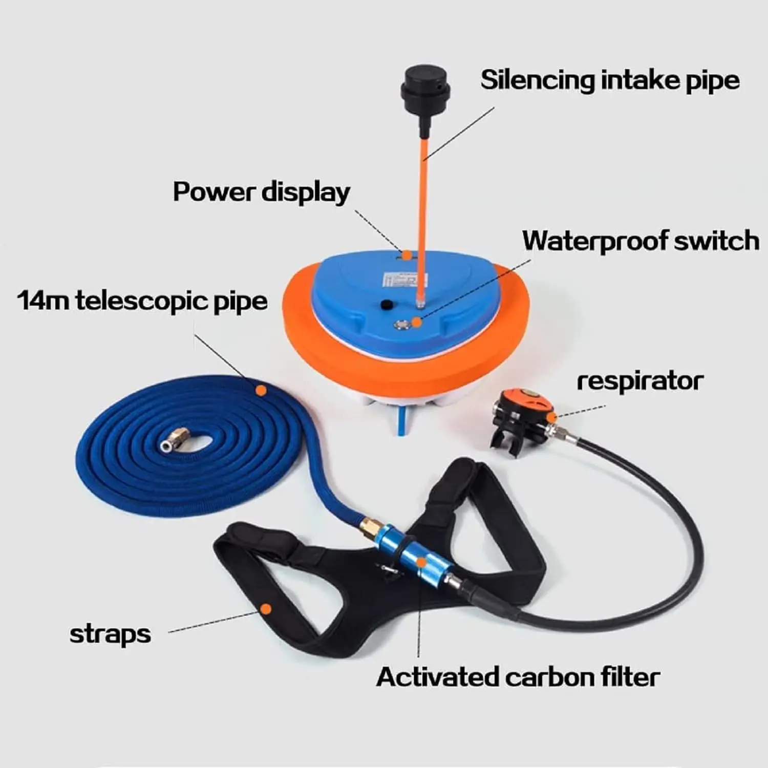TUXING 2025 New Scuba Diving Ventilator Waterproof Portable Rechargeable Diving Snorkel Equipment 10M Diving Breathing Regulator 4