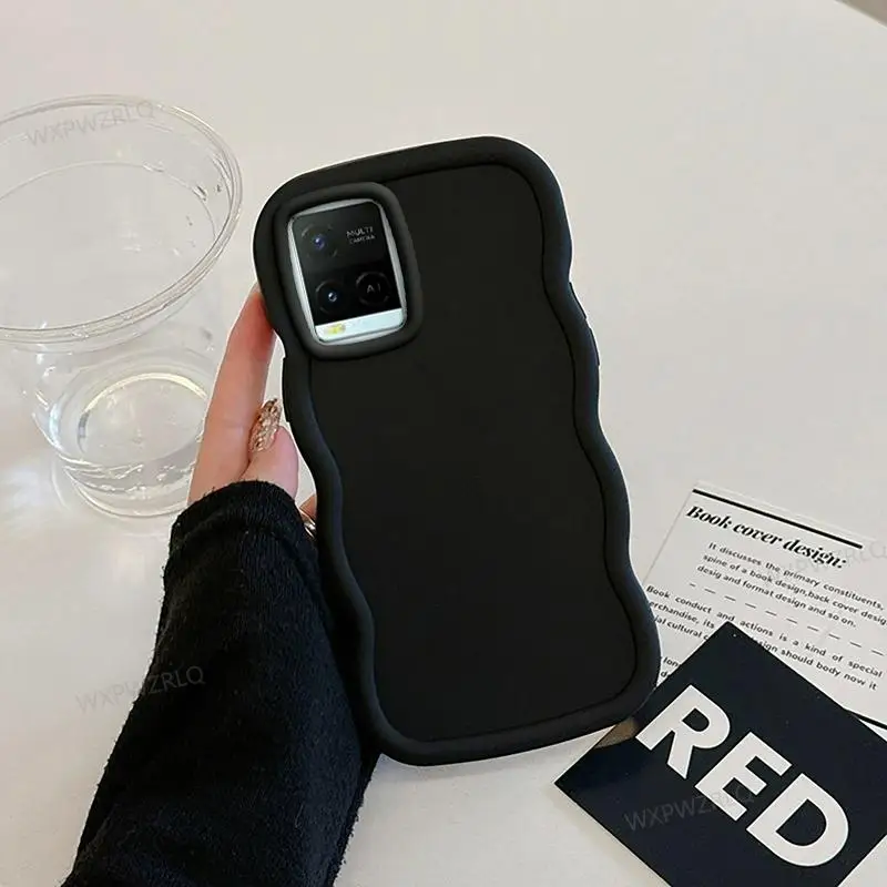 Solid Color Wave Silicone Shock-Absorbing Phone Case