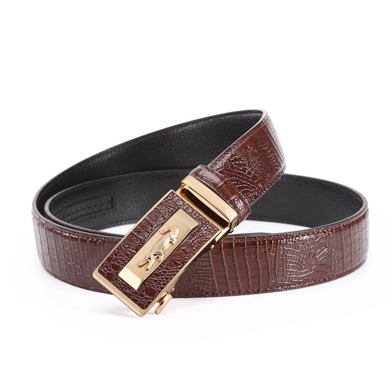 

Men's Leather Belt Metal Automatic Buckle High Quality Men's Leather Belt Business Work Belt