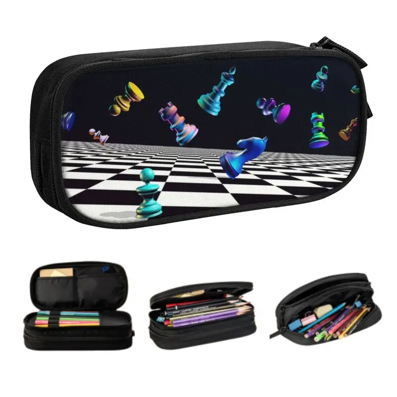 

Custom Chess Fantasy Cute Pencil Cases Boys Gilrs Large Capacity Chessboard Pencil Bag Student School