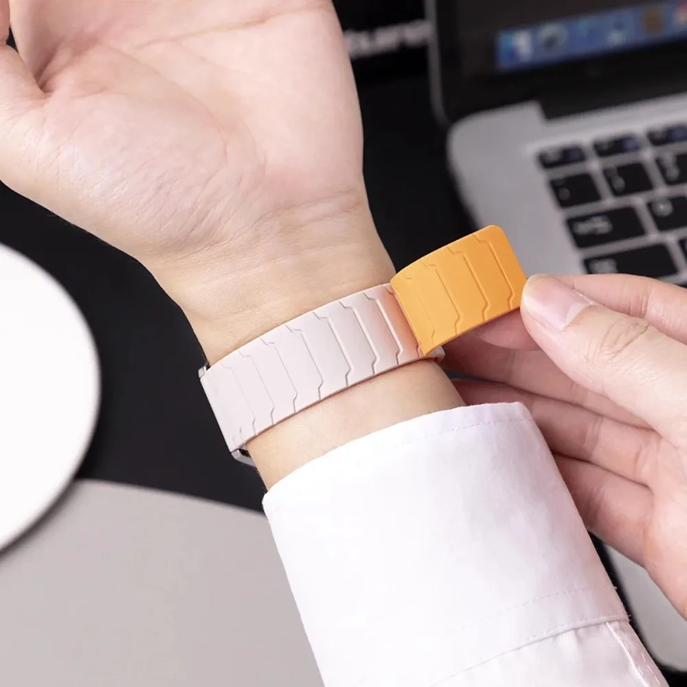 Magnetic Silicone Waterproof Watch Strap Bracelet - Universal Fit, 20MM/22MM