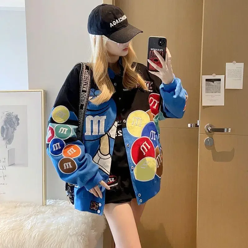 Streetwear Jacket Women Embroidery Oversized Varsity Jacket Men Spring Autumn Baseball Coat Outwears Youth Unisex Clothing 4