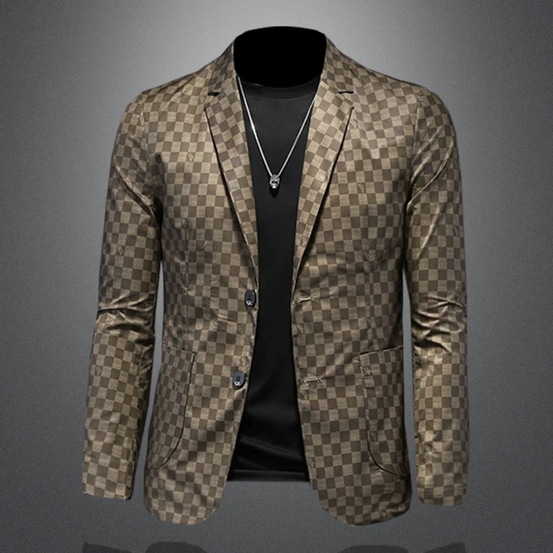 

2023 New High-end Fashion Handsome Leisure Suit Smart Casual Regular Polyester Four Seasons Blazers Single Breasted （M-5XL）