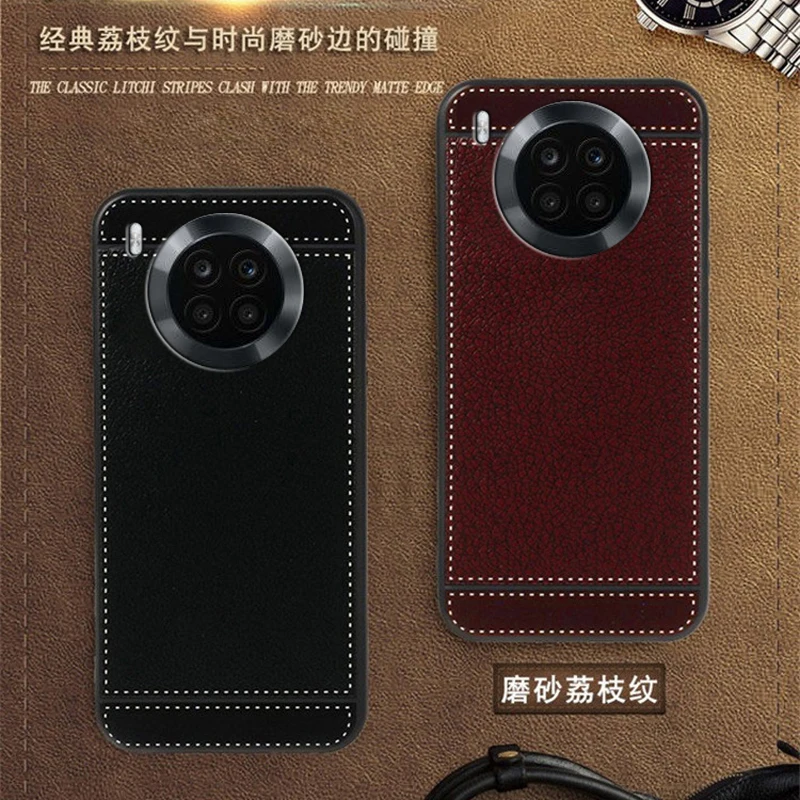 

Huawei Nova 8i Case 6.67 Inch NEN-LX1 Black Brown Red Blue soft TPU leather pattern Cover for Huawei Nova 8i