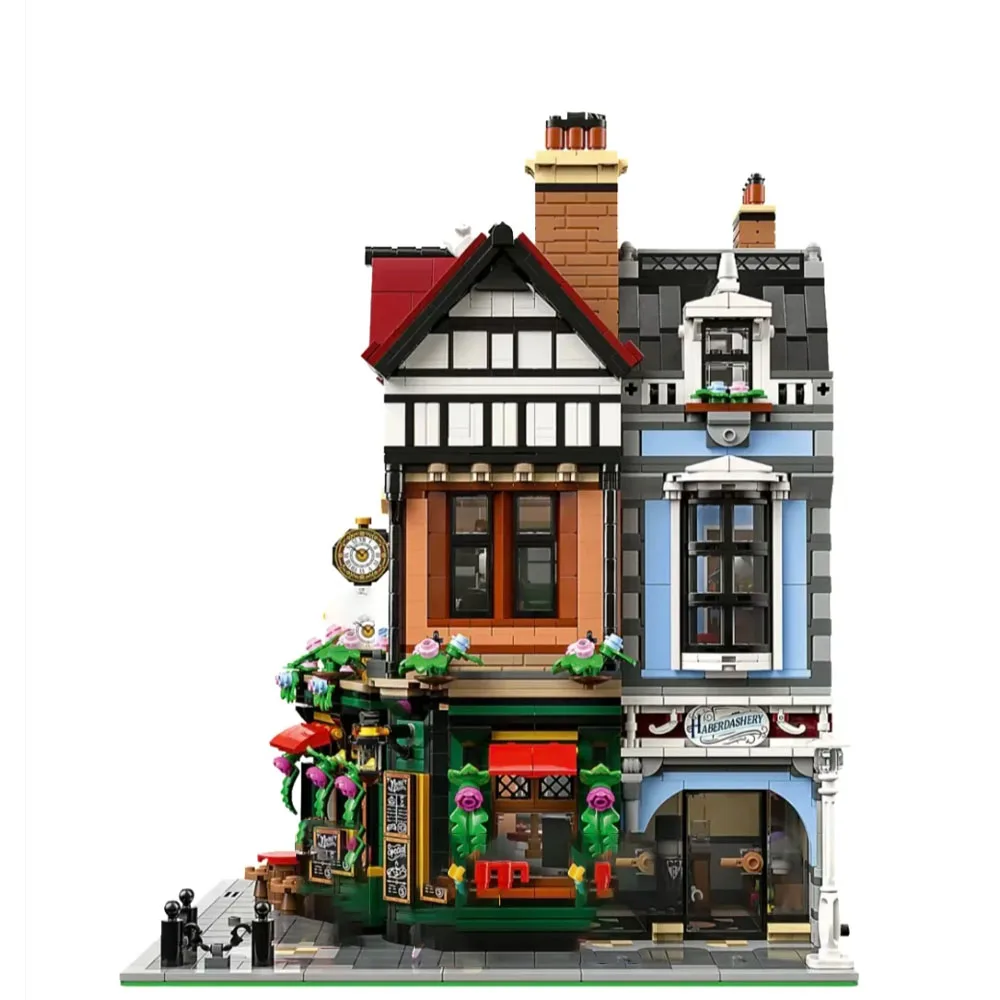 3266PCS MOC Tudor Corner Modular Building Blocks Creative Expert Street Views Br