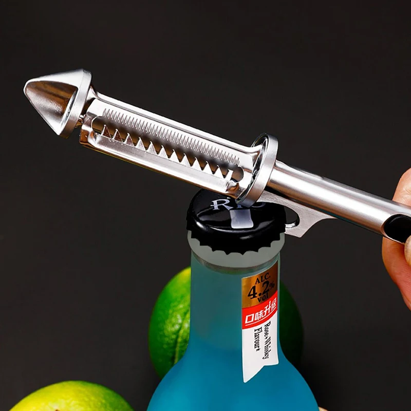 Upgraded 5 In 1 Fruit Vegetable Peeler Cutter Stainless Steel Sharp Potato Carrot Grater Slicer Wine Opener Kitchen Gadget