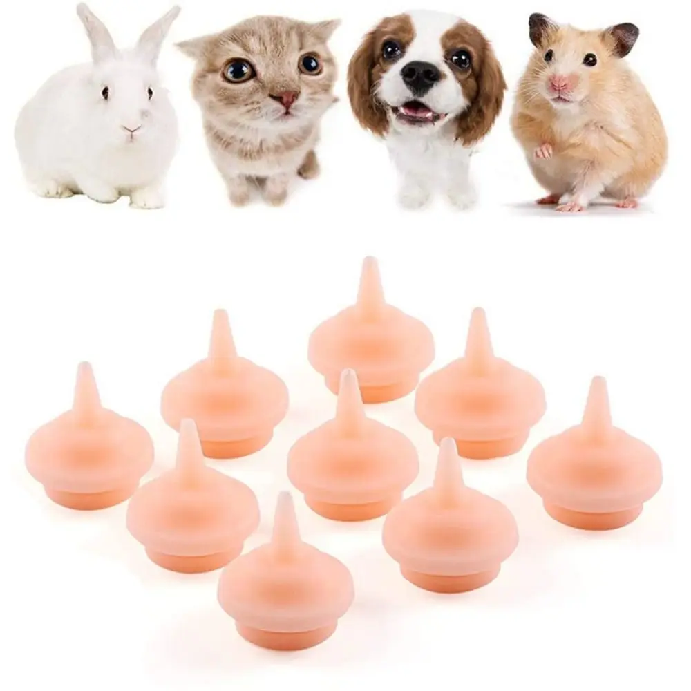 S/L Size Pet Feeding Nipple Silicone Small Animals Feeding Pacifier Tool 10pcs Kitten Puppy Nipple rabbit water nipples