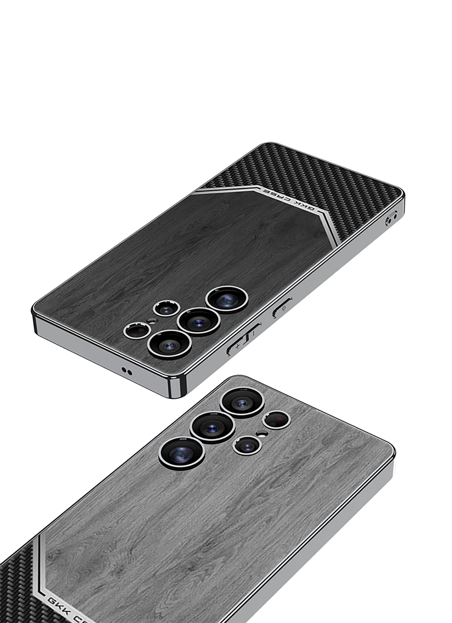 Frosted Wood Pattern Case For Samsung Galaxy S25 S24 S23 Ultra Luxury Plating Sh