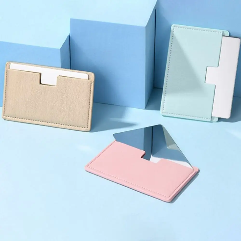 Unbreakabl Leather Square Mirror No Deformation Frameless Design Handheld Beauty Mirror Dust-proof Pocket Cosmetic makeup mirror
