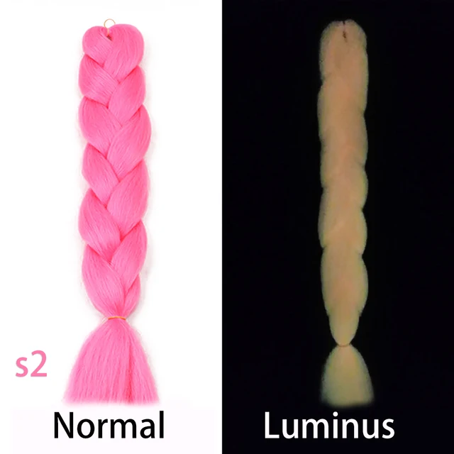 Synthetic Glow In The Dark Braiding Hair Extensions 3