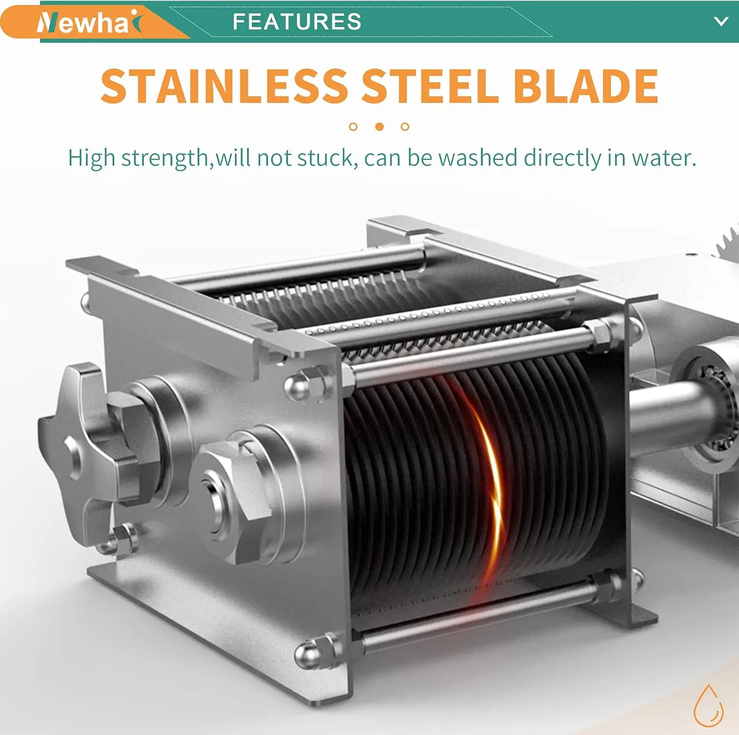 Newhai 850W Meat Cutter Machine, Commercial Meat Cutting Machine 10Mm Heavy Duty, Stainless Steel Meat Slicer Shredder 3