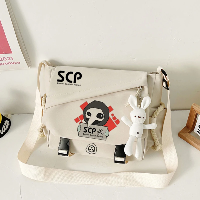 SCP Handbag Messenger Shoulder Strap Travel Bag Black Cartoon 6