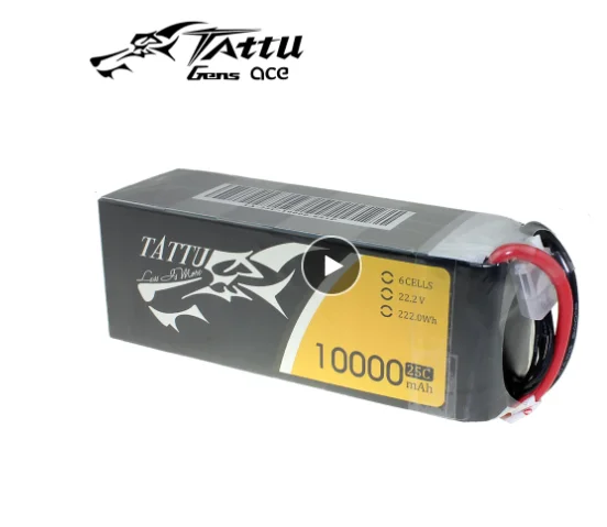 

Литий-полимерный аккумулятор TATTU 6S 10000 мАч 22,2 в 25C с разъемом XT90 для радиоуправляемого дрона, 5 заказов