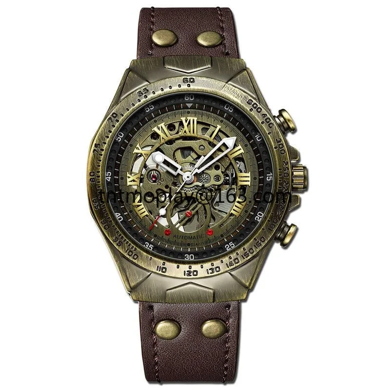 Vintage Men's Fashion Casual, Bronze Automaton Watch