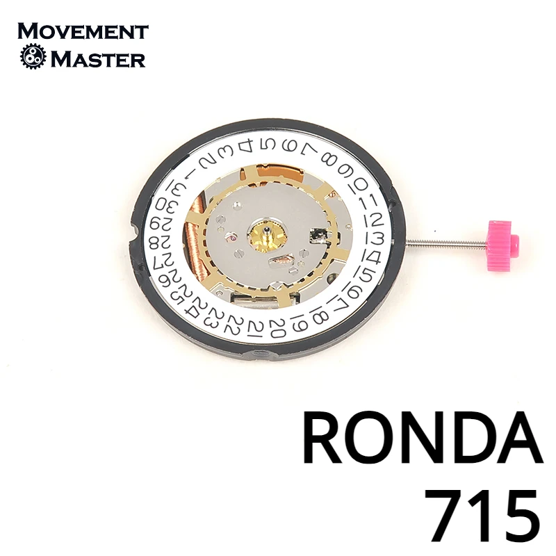 

RONDA 715 Movement Date At 3/6 Brand New Swiss Quartz Movement Watch Movement Parts