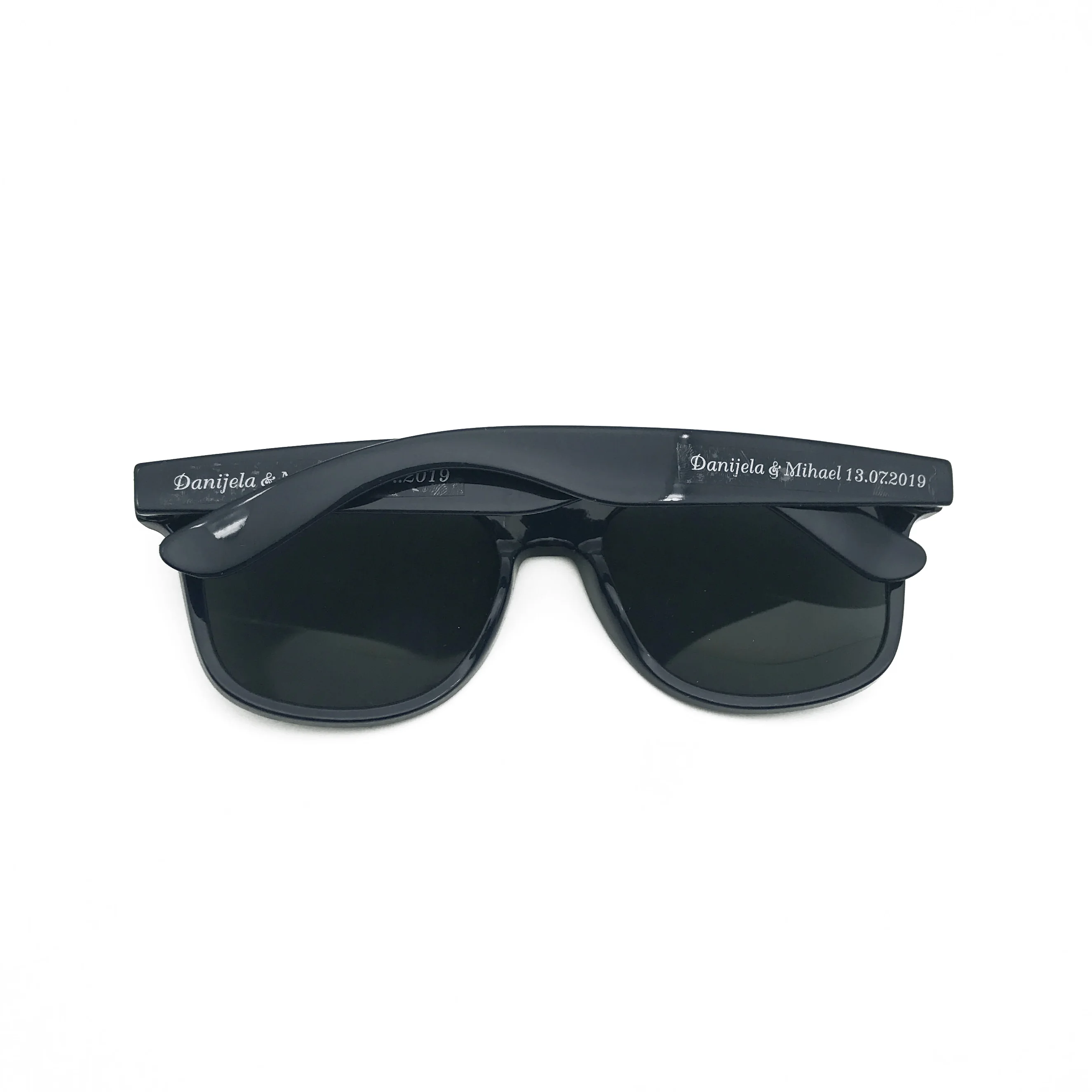 48 Navy Blue Black Sunglasses with Personalized Sticker Wedding Souvenirs for Guests Beach Wedding Souvenirs Customized Gift