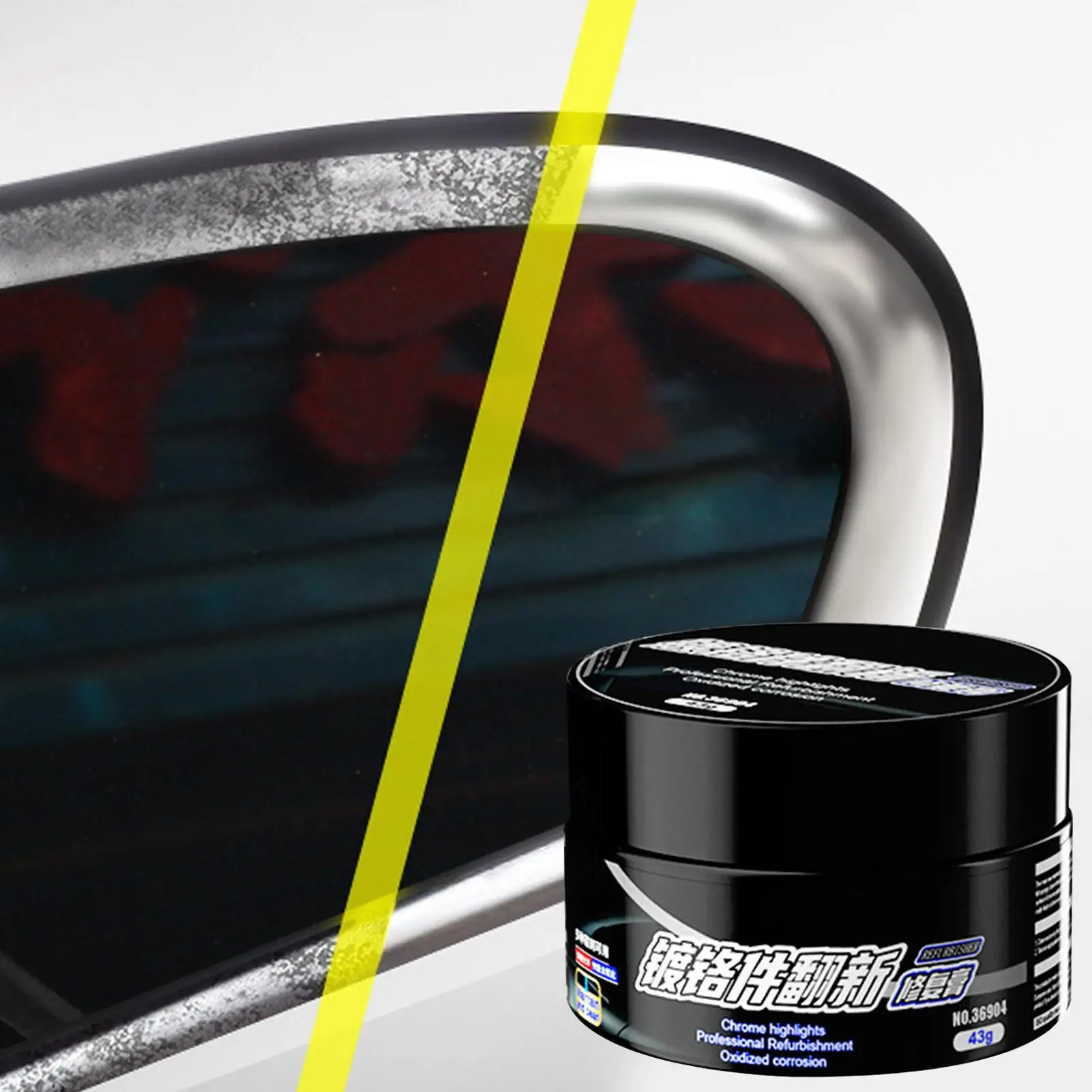 43g Car Chrome Polish Stainless Steel Polish Watch Scratch Remover Oven Cleaner Paste for Car Beauty Cleaning Daily Maintenance