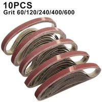 10 PCS/Set Sanding Belts 60-600-Grit Abrasive Bands For 15x452 Mm M10 Sanders File Sanders Belt Wood Soft Metal Polishing 1