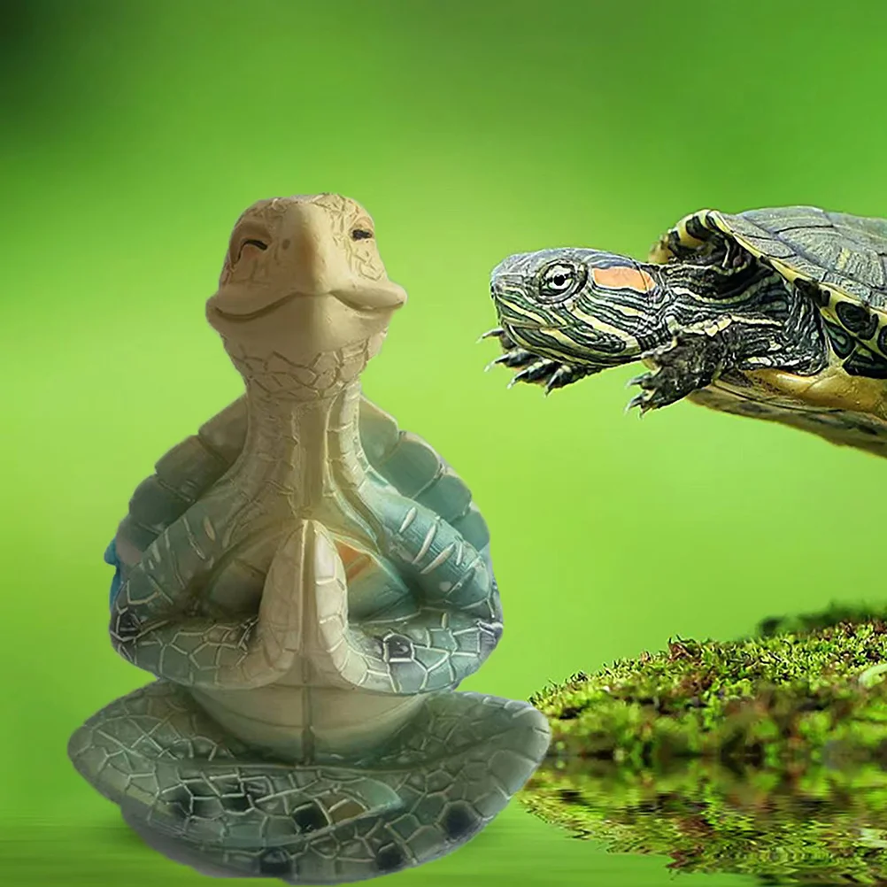 

Sea Turtle Figurine Meditating Turtle Statue Zen Yoga Tortoise Miniature Sculpture Sea Turtle Resin Ornament Home Garden Decor