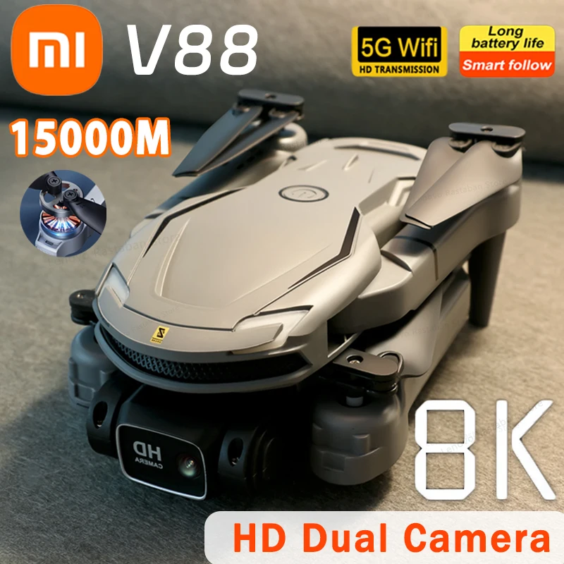 Xiaomi Original V88 Drone 8K 5G GPS Professional HD Aerial Photography Remote Control Aircraft HD Dual Camera Quadcopter Toy UAV Xiaomi Original V88 Drone 8K 5G GPS Professional HD Aerial Photography Remote Control Aircraft HD Dual Camera Quadcopter Toy UAV