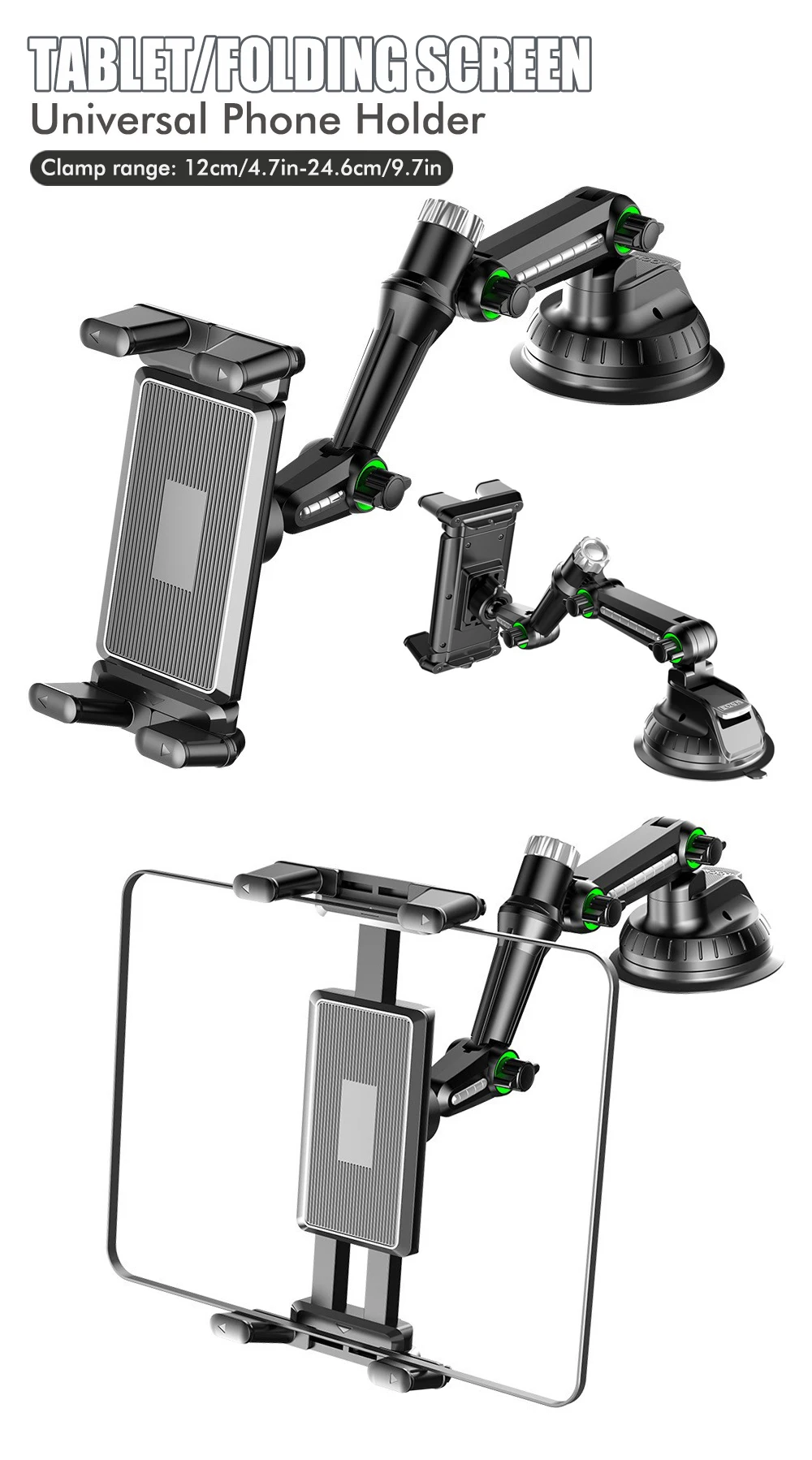 2025 neue heiße Armaturenbrett-Tablet-Halterung für Auto-Saugnapf-Autohalterung mit für alle 7"-15" Pad-Tablets und 4" - 7" gerade Panel-Telefone – Detail 2