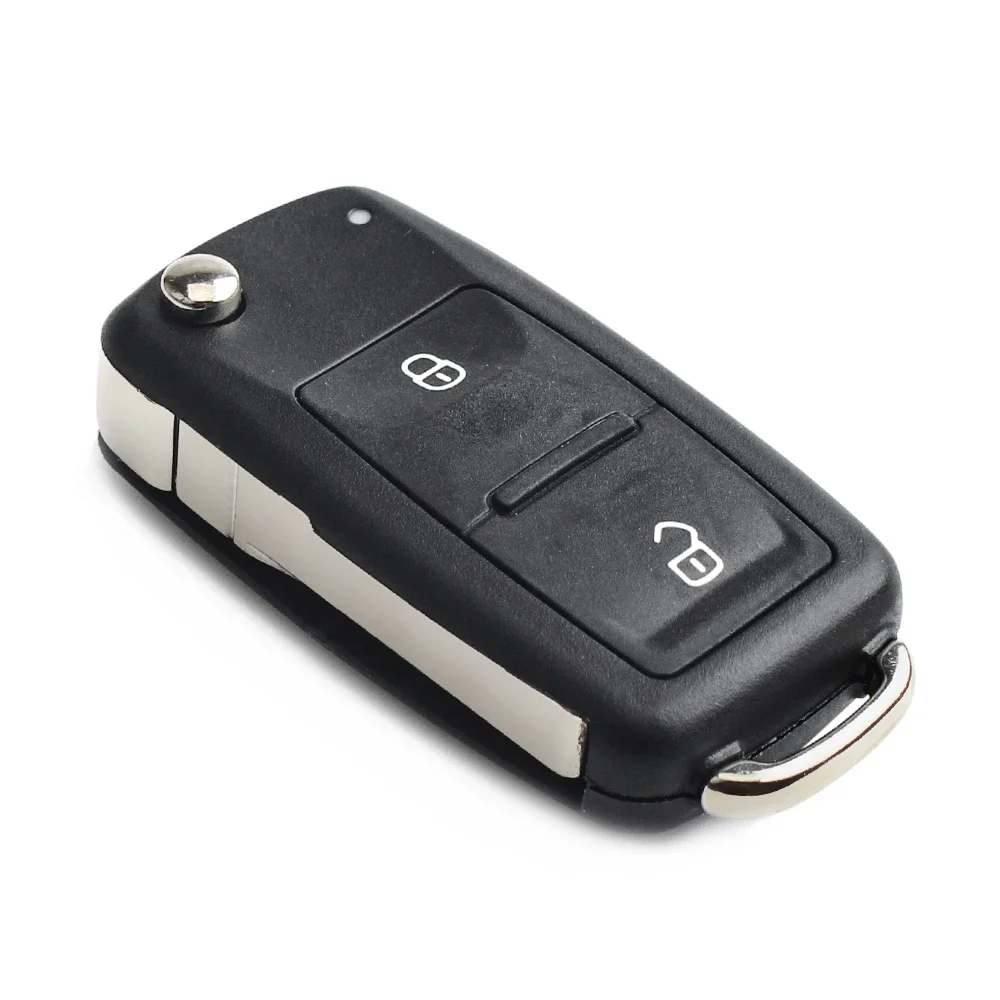 Car Key Shell 2 Button Folding Flip Remote Key Replacement Case FOB Shell For Vw VOLKSWAGEN Transporter T5 Polo G Uncut Blade