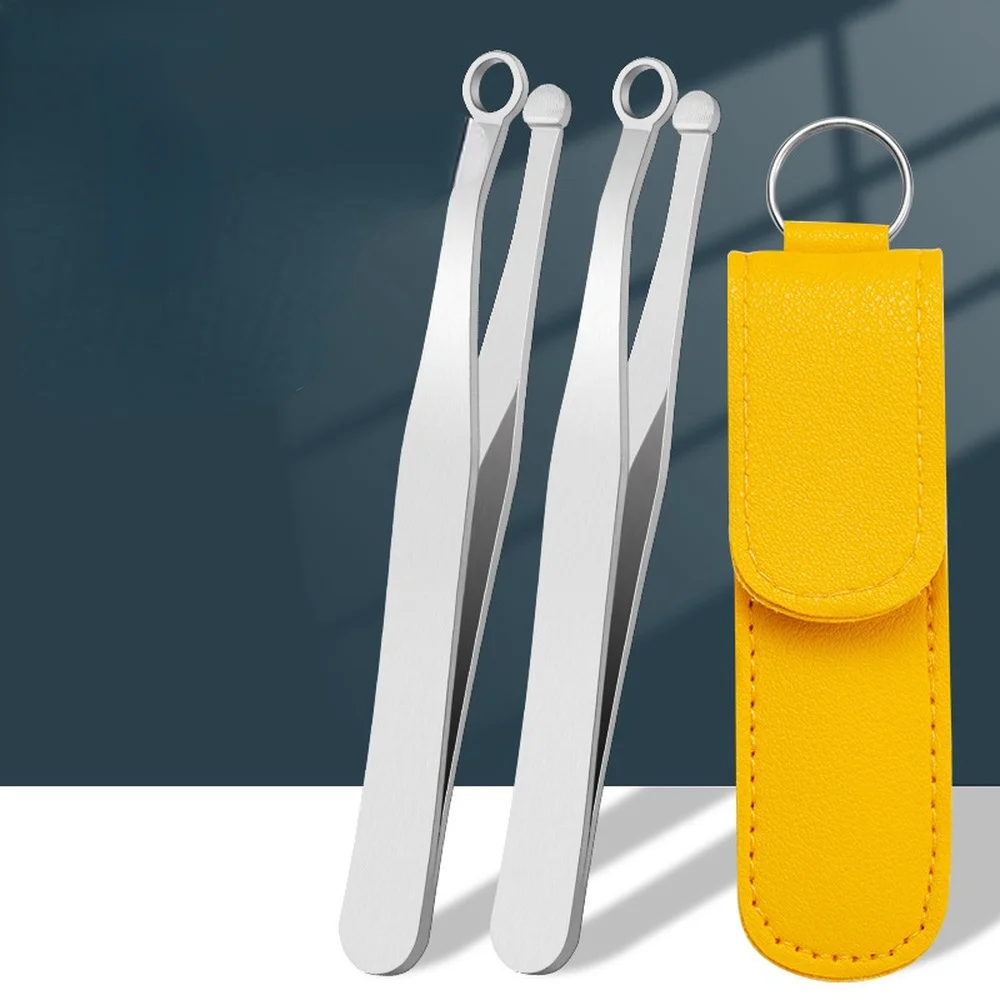 Stainless Steel Nose Hair Trimming Tweezers Round Tip Nose Hair Removal