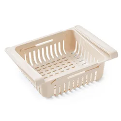 Refrigerator Hanging Storage Basket - Egg and Fruit Organizer Drawer (Beige - 1PCS)