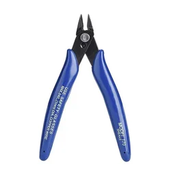 Precision Mini Wire Cutter - Diagonal Side Cutting Pliers in Red and Blue (Blue)
