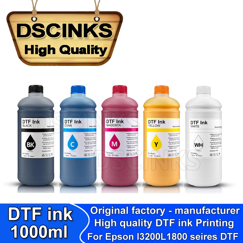 1000ml DTF ink for Epson L1800 DX5 DX7 L805 L800 I3200 XP600 direct transfer film for PET film desktop large format DTF printer direct to transfer film ink